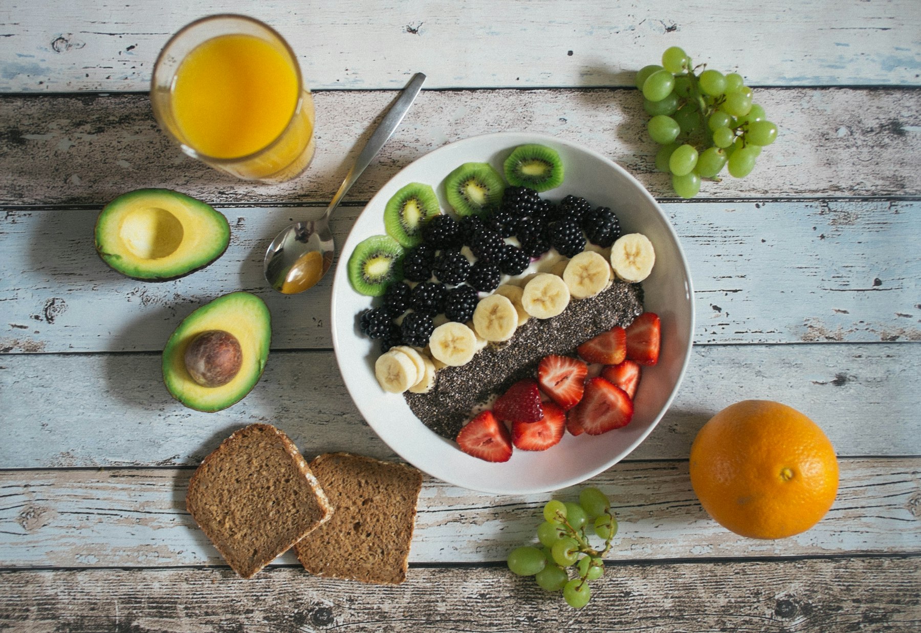 A bright breakfast bowl with fruit